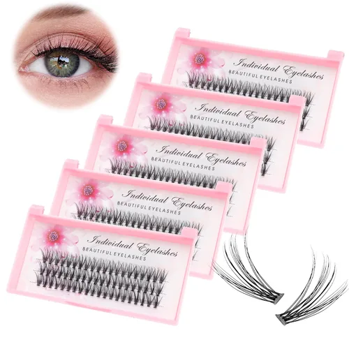Miniatura 10 de 20 pestañas falsas postizas individuales, largo natural, hechas a mano, 12 mm