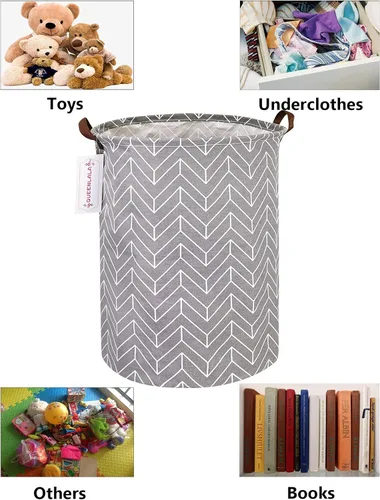 Miniatura 3 de QUEENLALA Cesta de Almacenamiento Grande, Cesto de Ropa Sucia/Baño/Decoración del Hogar/Cesto de Almacenamiento Redondo Plegable, Cesto para Niños