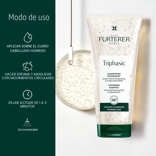Miniatura 6 de René Furterer Champú fortalecedor TRIPHASIC - Cabello adelgazante - Fortifica la fuerza del cabello - Nutrición del cuero cabelludo - Para hombres