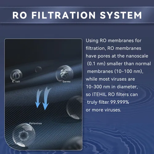 Miniatura 5 de Filtro de agua portátil con filtro híbrido y RO, sistema purificador de agua de senderismo para camping, purificación de equipo de supervivencia