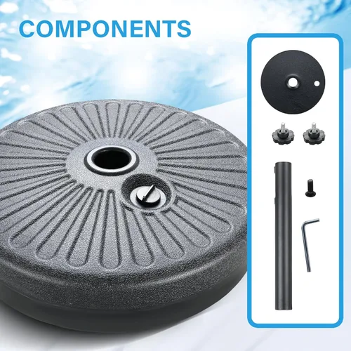 Miniatura 5 de HealSmart Sombrilla de patio de 7.5 pies con botón de inclinación/manivela, sombrilla de mesa al aire libre, 6 varillas resistentes para jardín