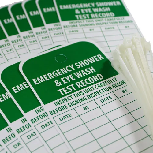 Miniatura 3 de NMC RPT37 - Etiqueta de registro de prueba de emergencia para ducha y lavado de ojos, [Paquete de 25] 3 pulgadas x 6 pulgadas. Etiqueta