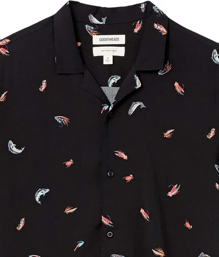 Miniatura 6 de Goodthreads Camisa hawaiana de manga corta con cuello de campamento para hombre