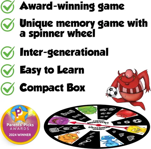 Miniatura 5 de Juegos de memoria ganadores del premio Hiding Monsters para niños de 4 a 8 años con una rueda giratoria. Divertido y fácil de jugar. Juegos a juego