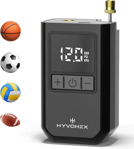 Bomba de Aire para Pelotas Deportivas, Bomba de Baloncesto Eléctrica Portátil con Inflado Ultra Rápido, con Pantalla LED Digital, Bomba de Aire con