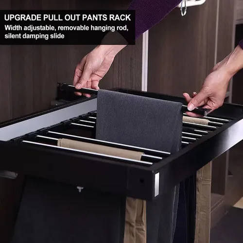 Miniatura 2 de Estante extraíble para pantalones para armario, estante retráctil para pantalones de la marca Pengfei, colgador de jeans para gabinete, ancho