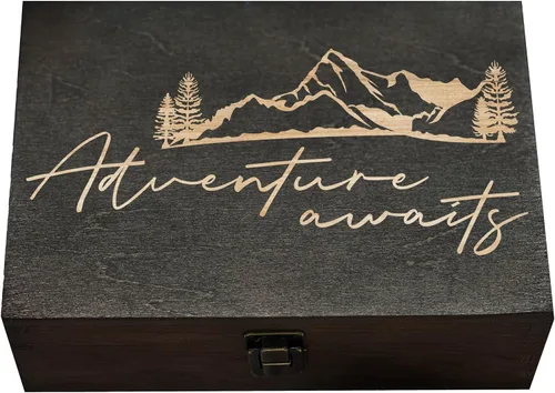 Miniatura 8 de Our Adventures Box, 8.5 x 8 x 2.5 pulgadas, caja de madera, caja de recuerdo, caja de memoria, caja de regalo, regalo de 5 aniversario, ideas