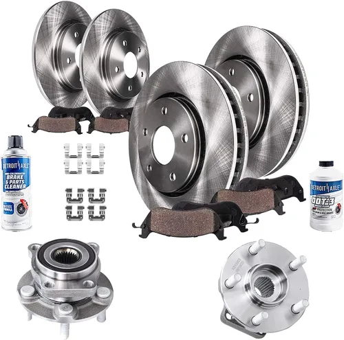 Miniatura 98 de Detroit Axle - 4 rotores de freno para Ford 2012 2013 2014 F-150 Lobo, repuesto de rotores de freno de disco: rotor delantero de 13.78 pulgadas