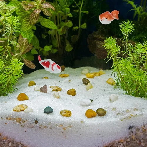 Miniatura 3 de BESPORTBLE Figuras de peces de porcelana, flotadores de pecera, estatua de pez de cerámica, decoración de bolas, decoración de acuario, criatura
