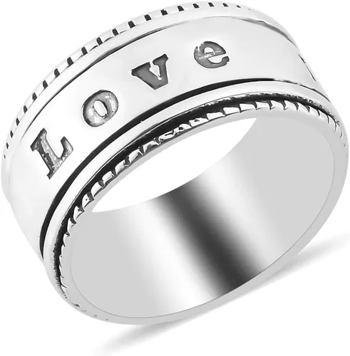 Shop LC - Anillo giratorio de plata de ley 925, bohemio, hecho a mano, joyería única para hombres y mujeres, anillo para aliviar la ansiedad y el