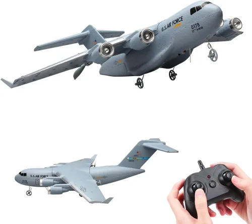 Miniatura 5 de Avión RC, avión de control remoto listo para volar, avión RC de 2 canales C17, avión de control remoto para niños, adultos, principiantes