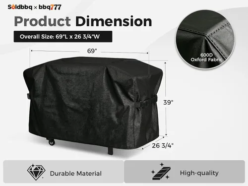 Miniatura 2 de Bolsa de transporte de 17 pulgadas y cubierta para parrilla Blackstone de 17 pulgadas con capucha, cubierta de poliéster 600D resistente, piezas