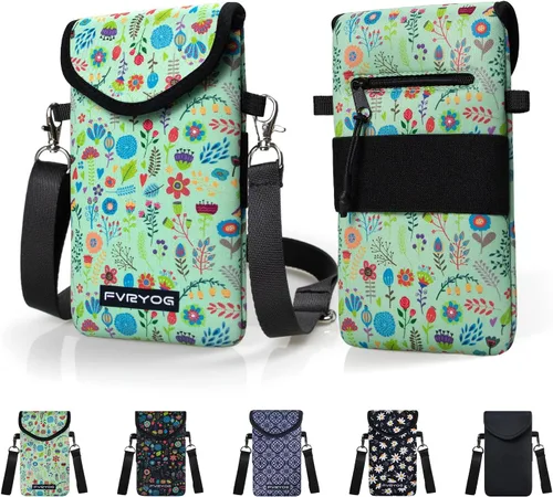 Miniatura 10 de Funda Bolsa Estuche de Neopreno para Teléfono para Hombres y Mujeres con Correa Cruzada/Cordón para el Cuello para Samsung S25+, S24 Fundas