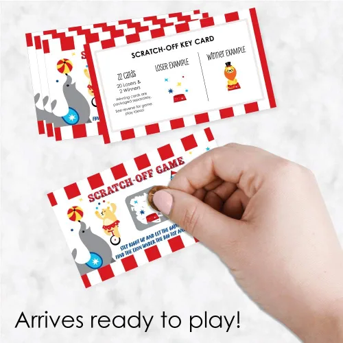 Miniatura 2 de Big Dot of Happiness Carnaval - Step Right Up Circus - Juego temático de carnaval tarjetas raspar - 22