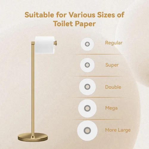 Miniatura 6 de RRM Soporte de papel higiénico, soporte de papel higiénico con almacenamiento de reserva, 3-4 rollos de papel higiénico (dorado)