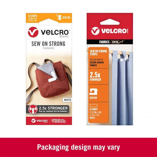 Miniatura 2 de VELCRO Brand Tiras fuertes para coser 8 juegos, blanco 2.5 x 1 pulgada