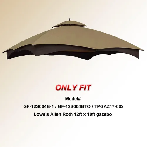 Miniatura 3 de COOSHADE Riplock - Toldo de repuesto para cenador independiente Lowe's Allen Roth #GF-12S004B-1 (Jaque)