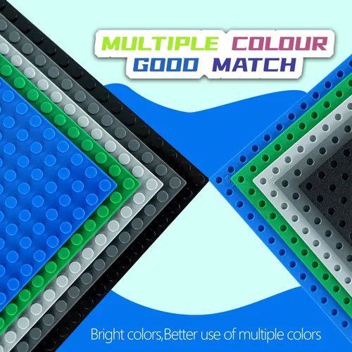 Miniatura 4 de EKIND 4 placas base clásicas de 5 x 10 pulgadas, compatibles con ladrillos de juguete de las principales marcas, fomenta la lógica y la creatividad