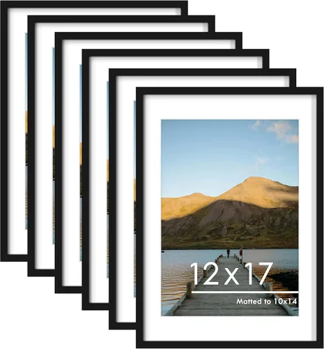 Miniatura 21 de PEALSN - Juego de 6 portarretratos de 5 x 7 pulgadas para fotos de 4 x 6 pulgadas con paspartú/5 x 7 pulgadas sin paspartú, para montaje en Negro