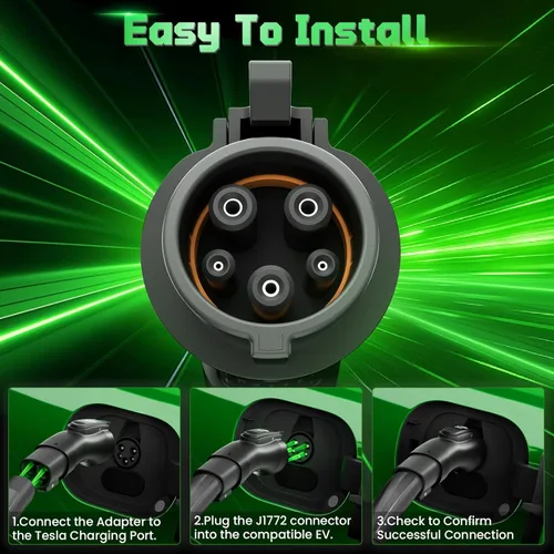 Miniatura 4 de Adaptador Tesla a J1772, convertidor NACS a J1772 de 48A 250V, compatible con conectores de alta potencia Tesla, cargadores de destino y conectores