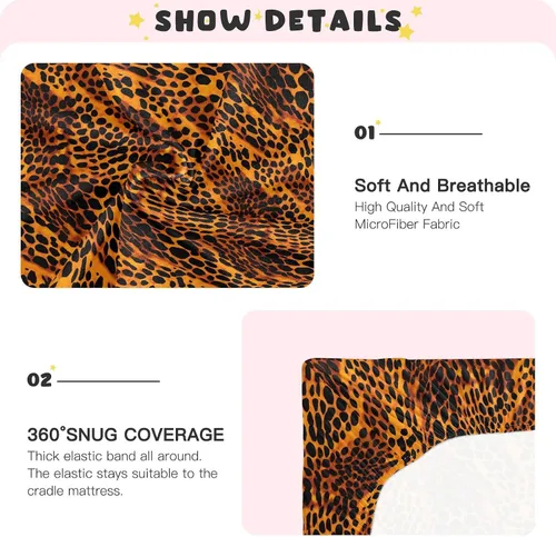 Miniatura 5 de Fitted Crib Sheets Animal Print Leopard Baby Crib Sheets for Boy & Girl Toddler Mattress Sheets 21216606
