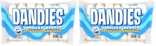 Miniatura 10 de Dandies Malvaviscos veganos originales, sin sabores artificiales, colorantes alimenticios, jarabe de maíz o gelatina, perfectos para asar, s'mores