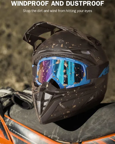 Miniatura 4 de KEMIMOTO Gafas de motocross y ATV/UTV con protección anti UV Lente azul-azul