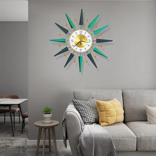 Miniatura 3 de Reloj grande silencioso de mediados de siglo sin tictac, reloj de pared grande de 23.6 pulgadas decorativo de metal, decoración moderna