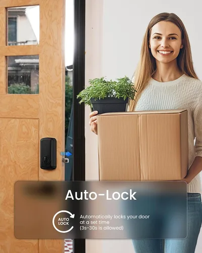 Miniatura 6 de DESLOC A100F - Cerradura de teclado con huella digital para puerta de entrada, cerradura inteligente sin llave, cerrojo para puerta delantera, fácil