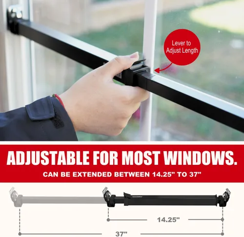 Miniatura 4 de SecurityMan Barra de seguridad para ventana, fácil de instalar para ventanas horizontales/verticales, barra de bloqueo de ventana ajustable