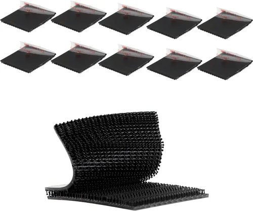 Miniatura 9 de 3M SJ3550 1 x 2 pulgadas, 10 unidades de cierre resellable negro resistente cinta entrelazada en forma de hongo cinta de montaje de gancho adhesivo