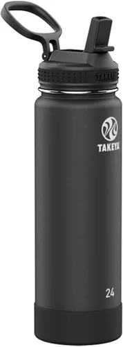 Miniatura 39 de Takeya Actives - Botella de agua de 24 onzas con tapa con popote, aislamiento de acero inoxidable de doble pared, apta para lavavajillas y sin BPA