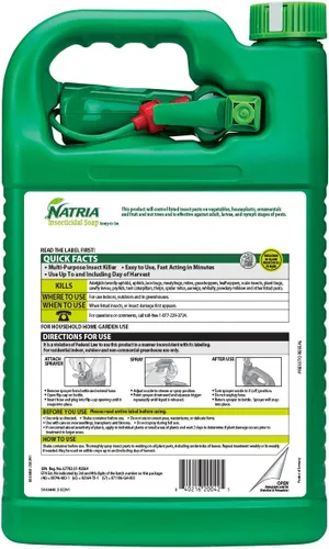 Miniatura 7 de Jabón insecticida Natria, tratamiento listo para usar para insectos de jardín, insecticida para plantas de interior y exterior, 1 galón