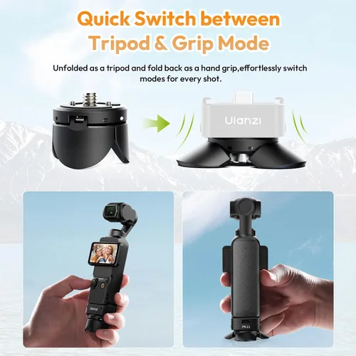 Miniatura 2 de ULANZI PK-08 Mini Trípode de Bolsillo para DJI Osmo Pocket 3, Trípode Mini Multiusos con Tornillo de Montaje de 1/4' para Insta360 X5 X4 X3