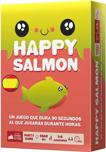 Exploding Kittens - Juego Happy Salmon, juego de cartas divertidas para adultos, adolescentes y niños