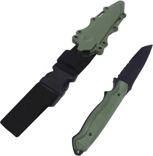Miniatura 11 de Cuchillo bayoneta Toonol de plástico para entrenamiento táctico con vaina 1pcs Machete-Tan
