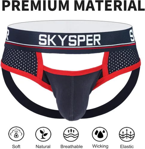 Miniatura 12 de SKYSPER Jock Strap Athletic Supporter para hombres Sexy Jockstrap Ropa interior masculina