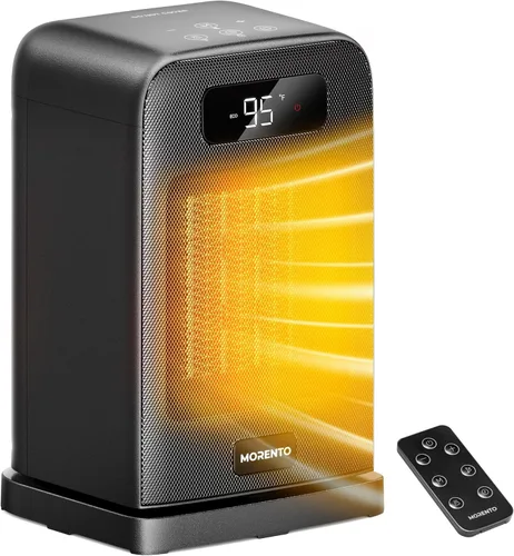 MORENTO Calentador de espacio, calentadores de espacio portátiles para uso en interiores, control automático de temperatura, calentador eléctrico de