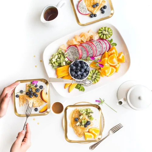 Miniatura 6 de 2 Pack Stainless Steel Dinner Plates, Thickened Metal Dish Plate for Food, Small Square Serving Tray for Appetizer Cookie Steak Dessert Salad Dental