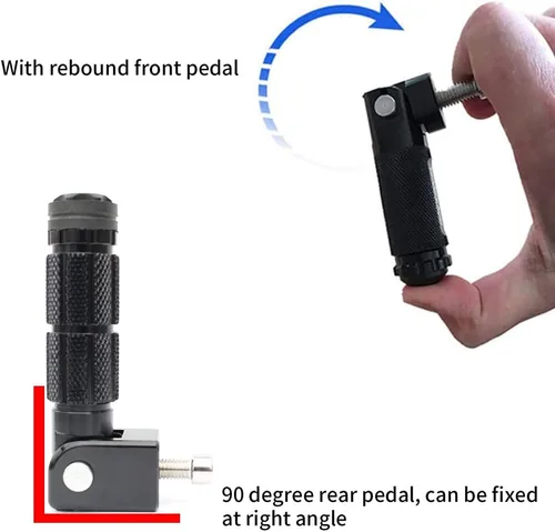 Miniatura 7 de M8 Estriberas Plegables para Motocicleta Estriberas Delanteras Coche Eléctrico Antideslizantes Reposapiés Traseros Bicicleta 90 Grados Fijo Plegable