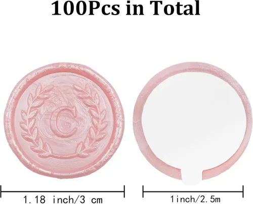 Miniatura 2 de 100 calcomanías adhesivas de cera con letra C, hechas a mano, sin necesidad de sellar, rasgar y usar calcomanías de cera para invitaciones de boda