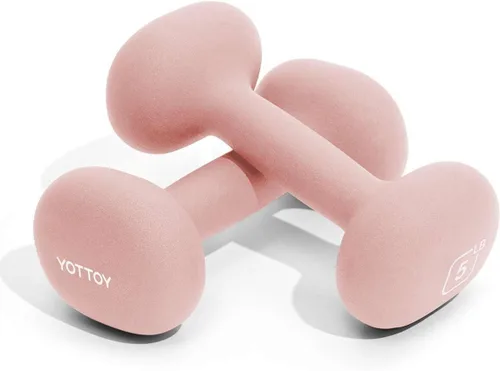 Miniatura 10 de YOTTOY Juego de mancuernas de 2, pesas de mano de 2-15 libras para mujeres, pesas de mano antideslizantes para gimnasio en casa, entrenamiento