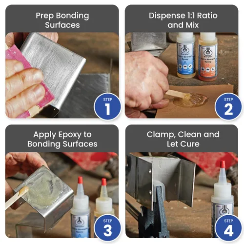 Miniatura 4 de Brampton Epoxi extra resistente, vida útil de 20 minutos, kit de pegamento epoxi impermeable de 2 partes para azulejos, metal, cerámica, vidrio