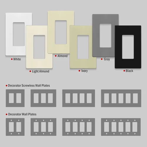 Miniatura 7 de ENERLITES - SI8831-BK-SL Placa de pared decorativa sin tornillos, cubierta de salida segura para niños, tamaño 1-Gang 4.68 pulgadas de alto x 2.93