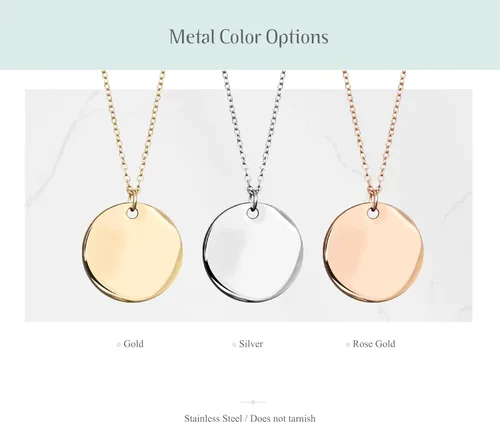 Miniatura 7 de MignonandMignon Collar personalizado con nombre de moneda, regalo de joyería grabada personalizada para dama de honor, cumpleaños, joyería hecha a