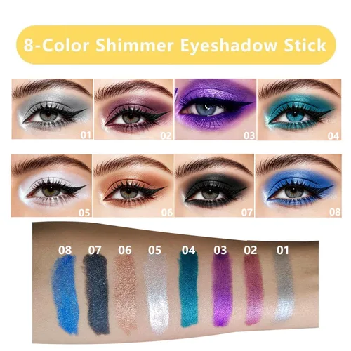 Miniatura 4 de Sombra de ojos en barra negra, delineador de ojos iluminador, barra iluminadora de ojos, sombra de ojos cremosa brillante, sombra de ojos Negro #7