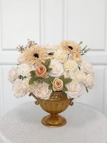 Miniatura 105 de FACINOC Ramos de Rosas Artificiales Naranjas, Juego de Caja de Flores Artificiales con Tallos para DIY, Bodas, Despedidas de Soltera, Decoraciones