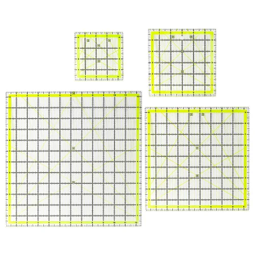Miniatura 2 de UOOU Paquete de 4 reglas de acolchado, regla de acolchado (4.5 x 4.5 pulgadas, 6 x 6 pulgadas, 9.5 x 9.5 pulgadas, 12.5 x 12.5 pulgadas), regla