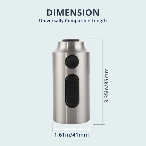 Miniatura 8 de Reemplazo de cabezal de grifo de cocina extraíble de níquel cepillado, cabezal de grifo de cocina de 3 funciones, rociador de fregadero de alta