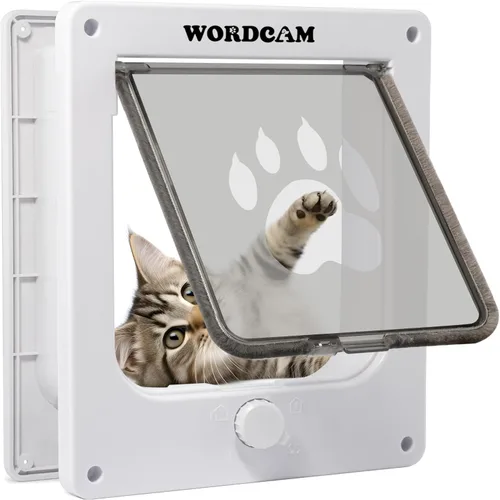 Miniatura 11 de Wordcam Puerta grande para gatos (tamaño exterior 10.7 x 9.5 pulgadas), puerta de gato robusta para puertas interiores exteriores, puerta con solapa